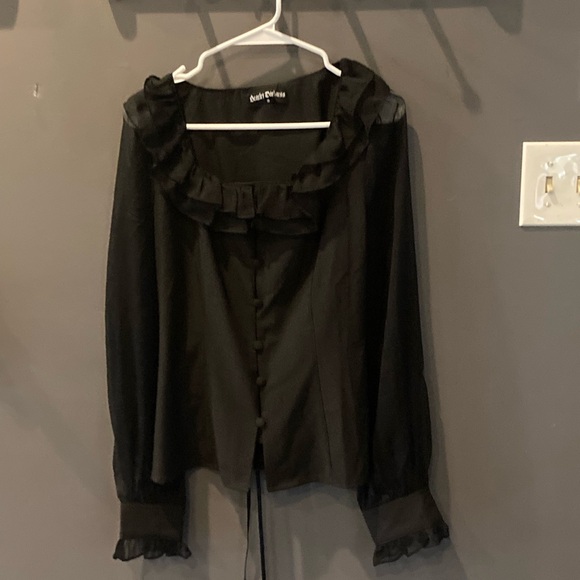 Scarlet Darkness black NWT size small goth mid evil blouse - Picture 1 of 8